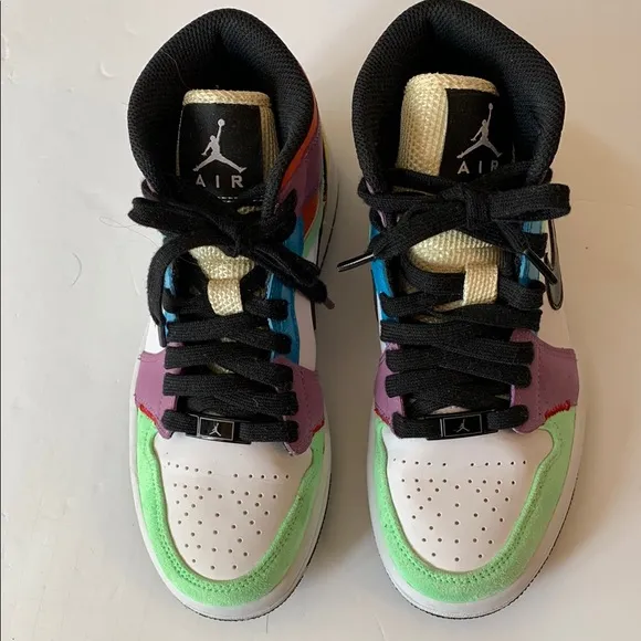 Jordan Black and Purple Athletic Shoes Air Jordan 1
