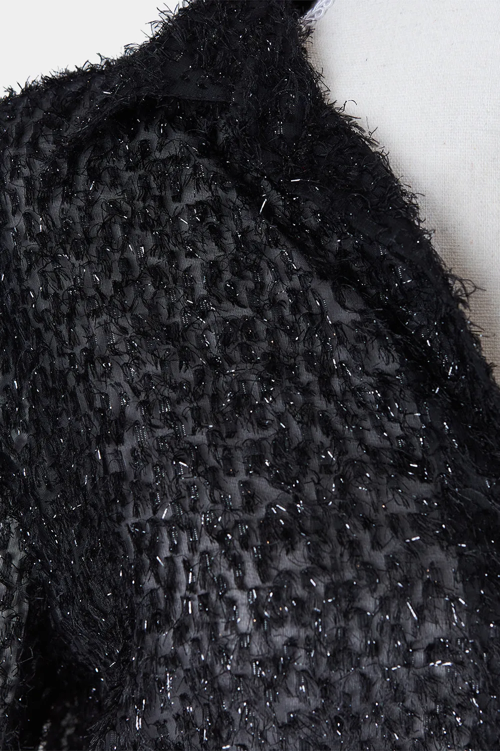 JORDAN Black Sparkle Sheer Shirt