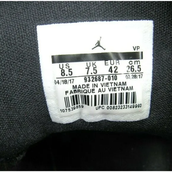 Jordan‎ Jumpman Pro Quick Mens 8.5 Basketball Shoes 932687-010 High Tops Black