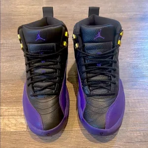 Jordan Retro 12 Men's Black and Purple Sneakers