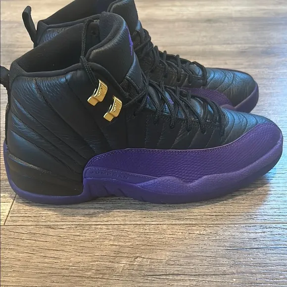 Jordan Retro 12 Men's Black and Purple Sneakers