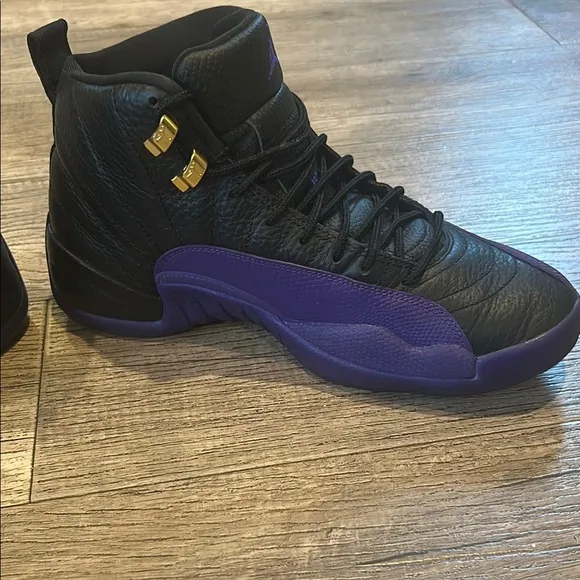 Jordan Retro 12 Men's Black and Purple Sneakers