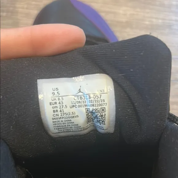 Jordan Retro 12 Men's Black and Purple Sneakers