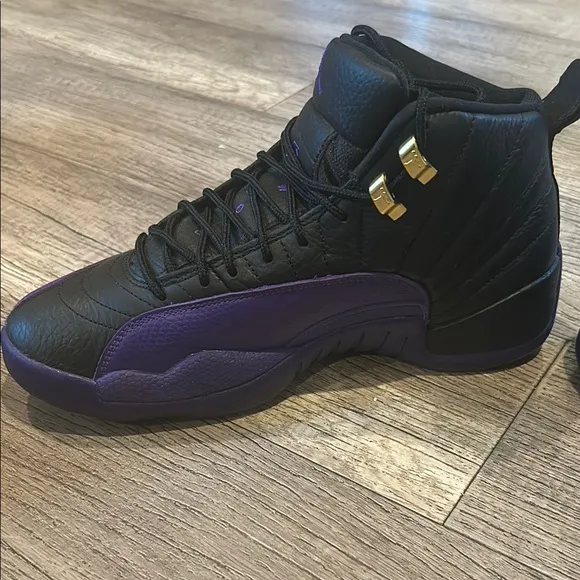 Jordan Retro 12 Men's Black and Purple Sneakers