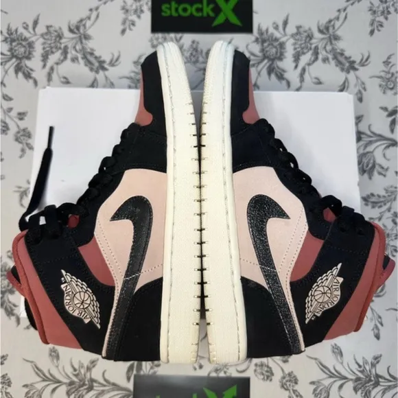 Jordan Women's Black and Pink Sneakers