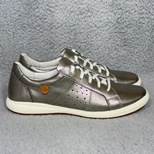 Josef Seibel Caren 01 Womens Size 11 Leather Sneakers Shoes Platin Metallic