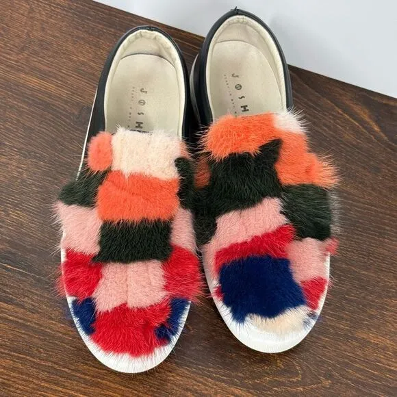 Joshua's Joshua Sanders Real Mink &amp; Leather Slip-On Sneakers Size 37/6.5
