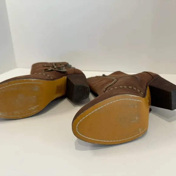 JUDD Suede leather boots with brass studs 9 1/2.