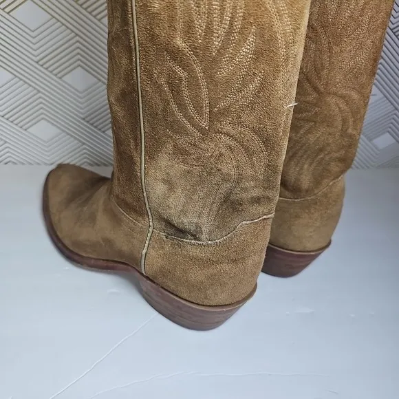 JUSTIN 2088 Mens 8D Beige Sand Russett Suede Leather RODEO DANCEHALL Boots