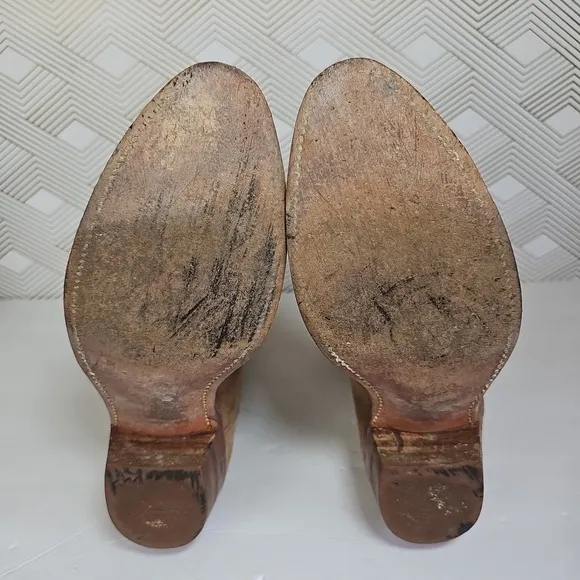 JUSTIN 2088 Mens 8D Beige Sand Russett Suede Leather RODEO DANCEHALL Boots