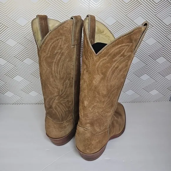 JUSTIN 2088 Mens 8D Beige Sand Russett Suede Leather RODEO DANCEHALL Boots
