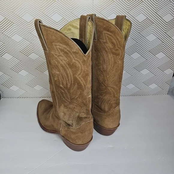 JUSTIN 2088 Mens 8D Beige Sand Russett Suede Leather RODEO DANCEHALL Boots