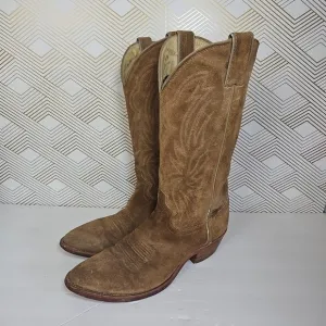 JUSTIN 2088 Mens 8D Beige Sand Russett Suede Leather RODEO DANCEHALL Boots