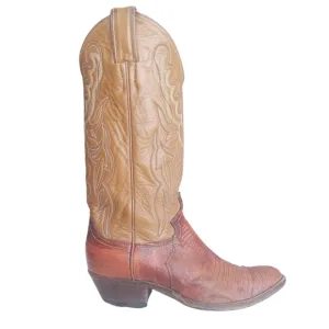 Justin Boots L 4520 Classic cowboy boots in tan and brown Women's Size 6.5 B.