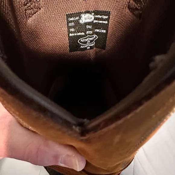 Justin Boots Tan Leather Hiviz Western Boots