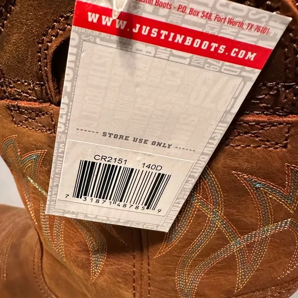 Justin Boots Tan Leather Hiviz Western Boots