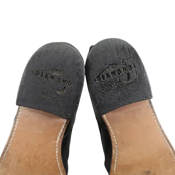 Justin Boots Women 6.5 Diamond J Lace Western Leather Black Classic Kiltie Retro