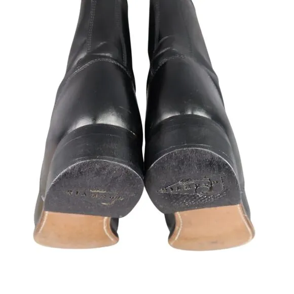 Justin Boots Women 6.5 Diamond J Lace Western Leather Black Classic Kiltie Retro
