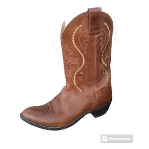Justin L4936 Ladies Classic Western w Golden Saltillo Heeled Cowgirl Boots SZ 8