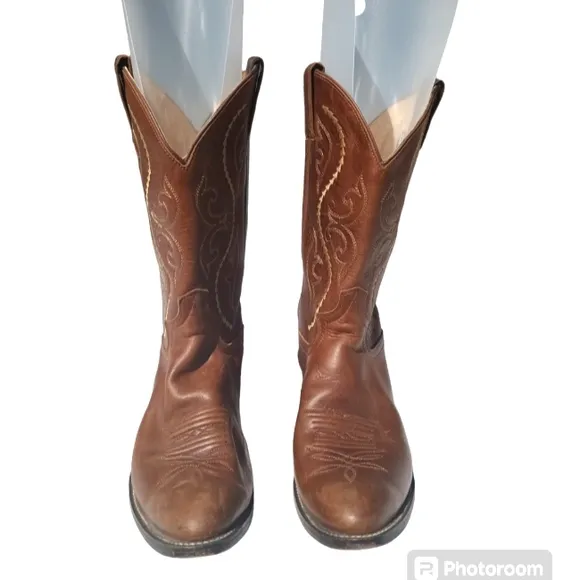 Justin L4936 Ladies Classic Western w Golden Saltillo Heeled Cowgirl Boots SZ 8