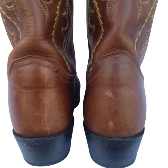 Justin L4936 Ladies Classic Western w Golden Saltillo Heeled Cowgirl Boots SZ 8