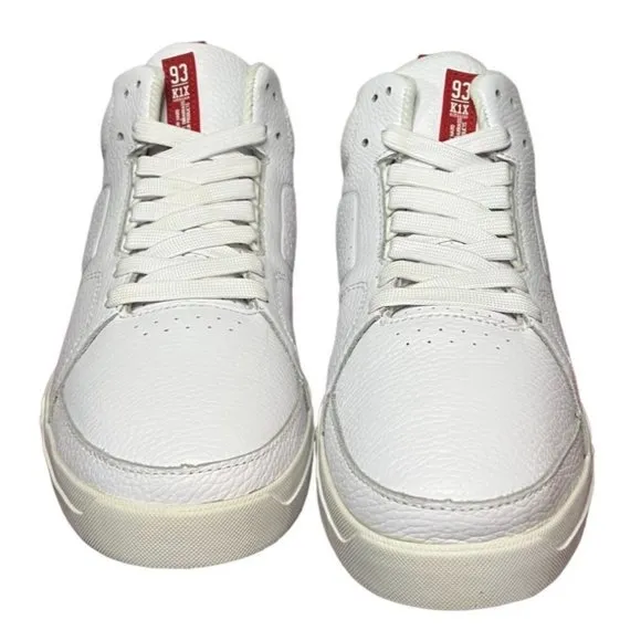 K1X Shoes Mens Size 11 White Leather Fashion Sneaker Play Hard Casual Mid Top