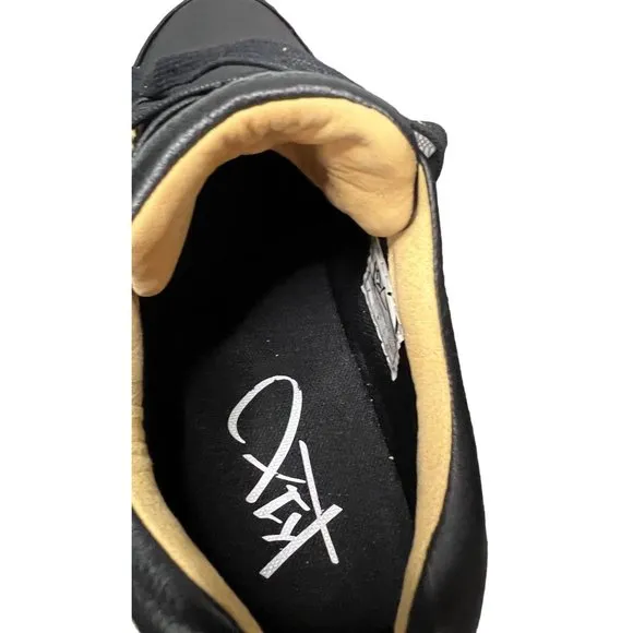 K1X Shoes Mens Size US 8 Fashion Black White Leather Sneaker Lace Up EU 41