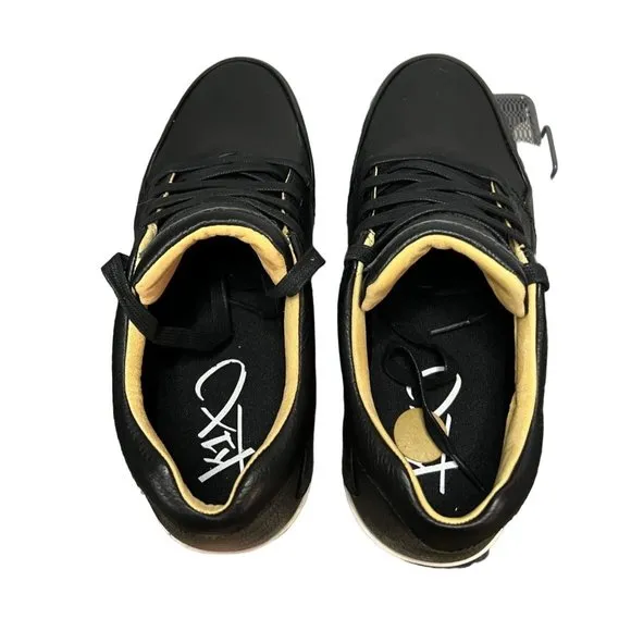 K1X Shoes Mens Size US 8 Fashion Black White Leather Sneaker Lace Up EU 41