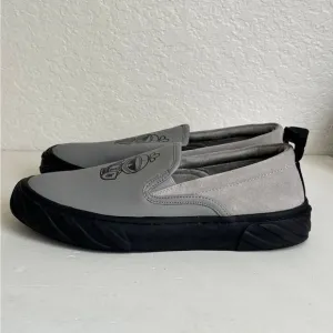 Karl Lagerfeld Mens Low Top Slip On Shoes Gray Leather  Sz 8.5 9.5 12 NEW