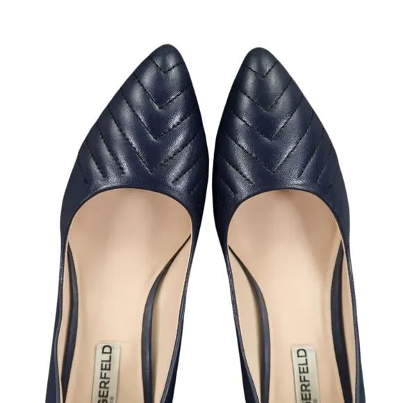 Karl Lagerfeld Shoes Womens 6 Pumps Pointed Toe Roulle Quilted Leather Fashion