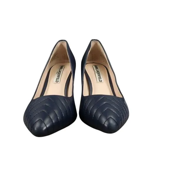 Karl Lagerfeld Shoes Womens 6 Pumps Pointed Toe Roulle Quilted Leather Fashion