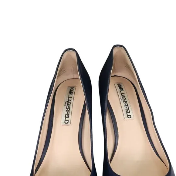 Karl Lagerfeld Shoes Womens 6 Pumps Pointed Toe Roulle Quilted Leather Fashion