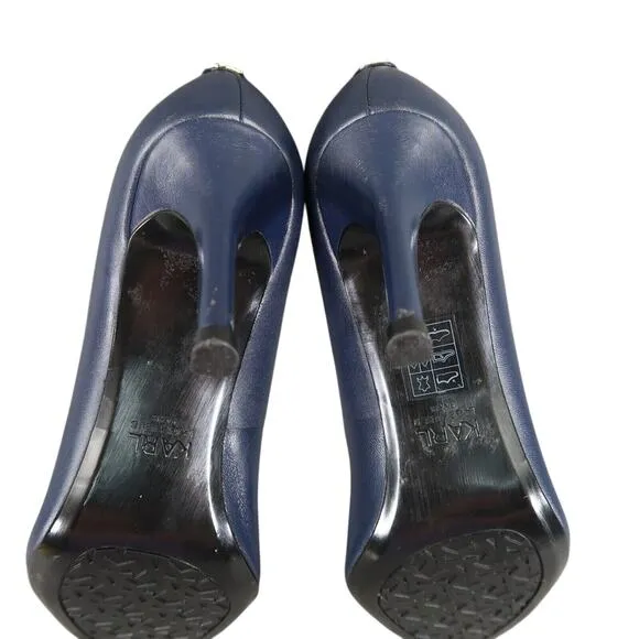 Karl Lagerfeld Shoes Womens 6 Pumps Pointed Toe Roulle Quilted Leather Fashion