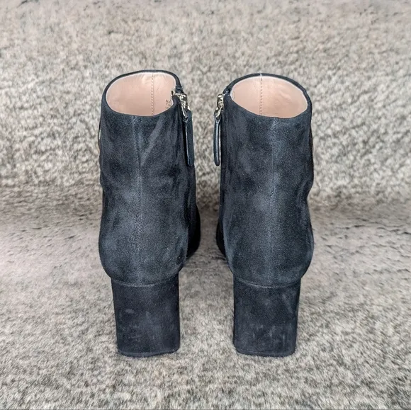 Kate Spade Alihandra Luxe Suede Ankle Boots Black Women's 7.5