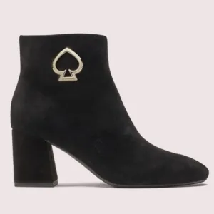 Kate Spade Alihandra Luxe Suede Ankle Boots Black Women's 7.5