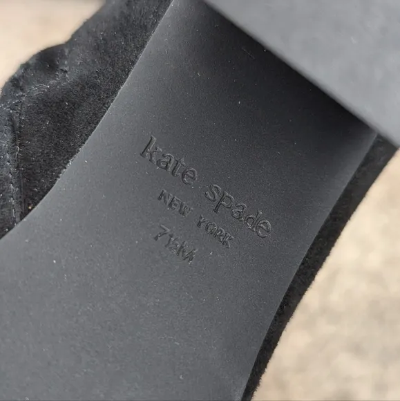 Kate Spade Alihandra Luxe Suede Ankle Boots Black Women's 7.5