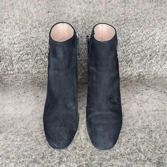 Kate Spade Alihandra Luxe Suede Ankle Boots Black Women's 7.5