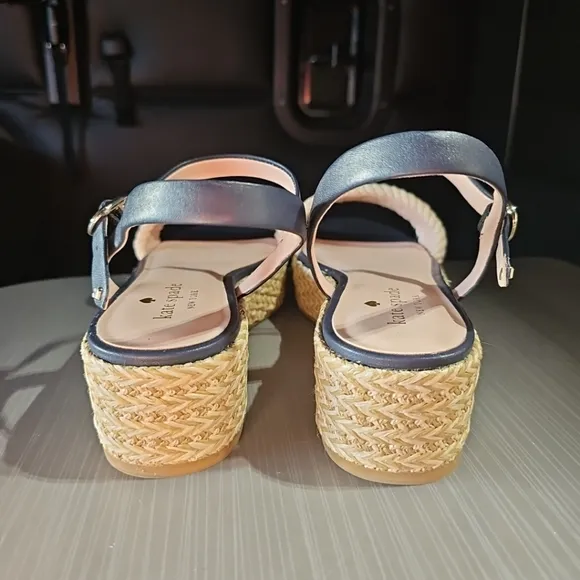 Kate Spade Benett Rope Navy Platform‎ Sandals Women's Size 8 NWOT Condition