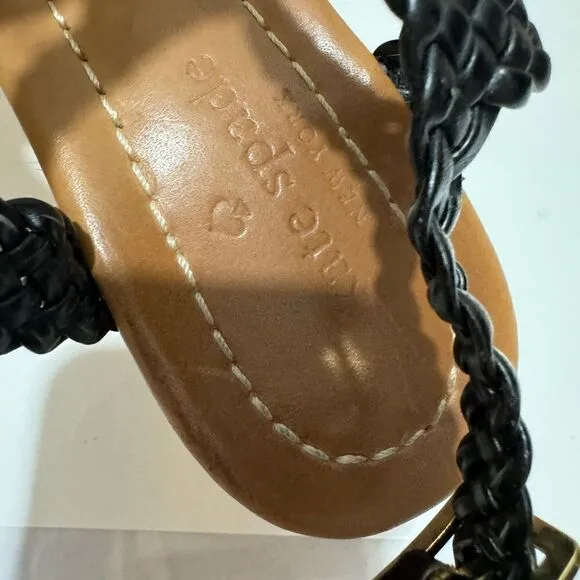 Kate Spade Espadrille woven black Wedge Heel Sandals Size 7 M
