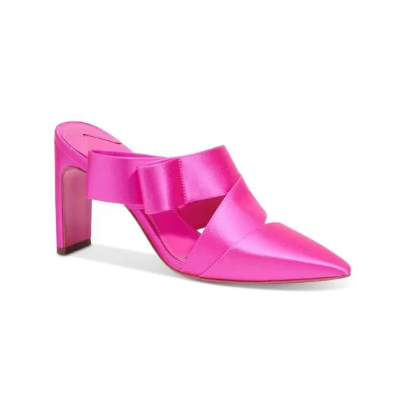 KATE SPADE NEW YORK Womens Pink Bianca Toe Block Heel Slip On Pumps Shoes 6.5 B