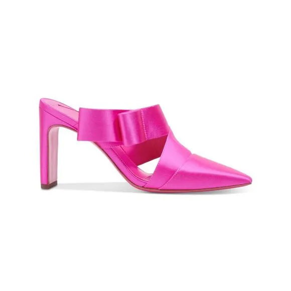 KATE SPADE NEW YORK Womens Pink Bianca Toe Block Heel Slip On Pumps Shoes 6.5 B
