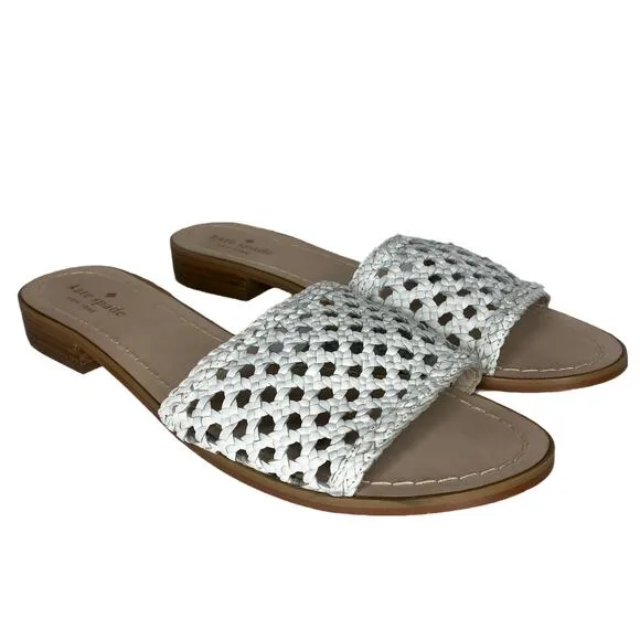 Kate Spade White Berlin Sandals - Size 10 - Women