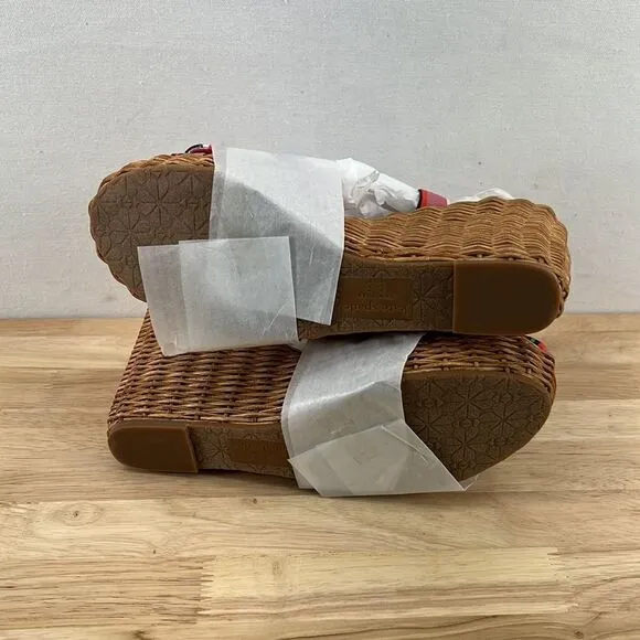 Kate Spade Patio Wedge Sandals- Sidewalk Stripe- Size 9.5- NIB