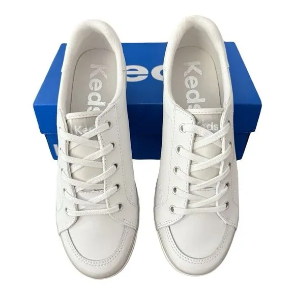 Keds Center III Leather White Shoes Women’s Size 8 Wide WH67052