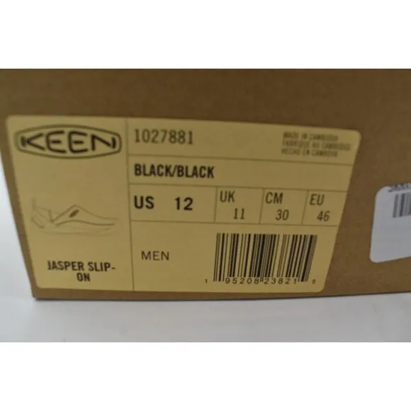 Keen Mens Size 12 Jasper Black Suede Slip On Shoes Sneakers