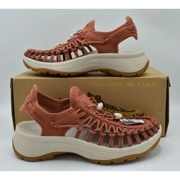 Keen Womens Size 7.5 Uneek Astoria Sport Baked Clay Birch Woven Closed Sandals