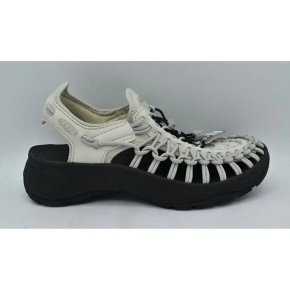 Keen Womens Size 7.5 Uneek Astoria Silver Birch Black Woven Closed Toe Sandals