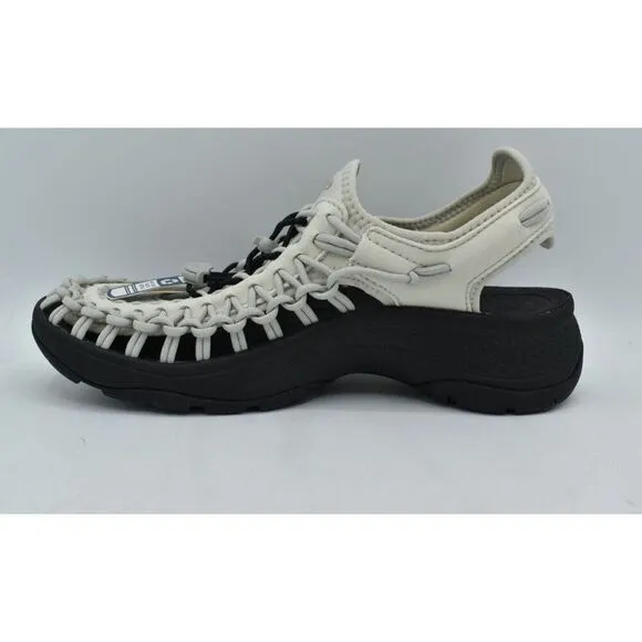 Keen Womens Size 7.5 Uneek Astoria Silver Birch Black Woven Closed Toe Sandals