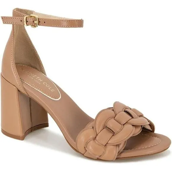 Kenneth Cole Women's Luisa Woven Block-Heel Sandals, Tan Size 10M