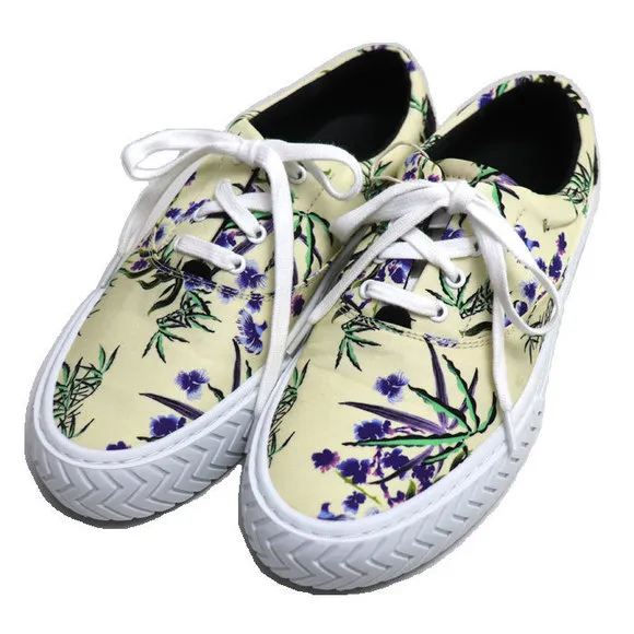 Kenzo KENZO K-SKATE LACE UP SNEAKERS Yellow 36 Canvas Shoes